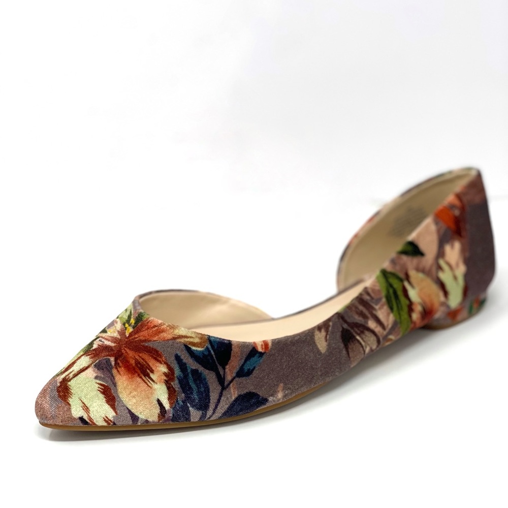 Nine West Observe floral velvet d'orsay flats